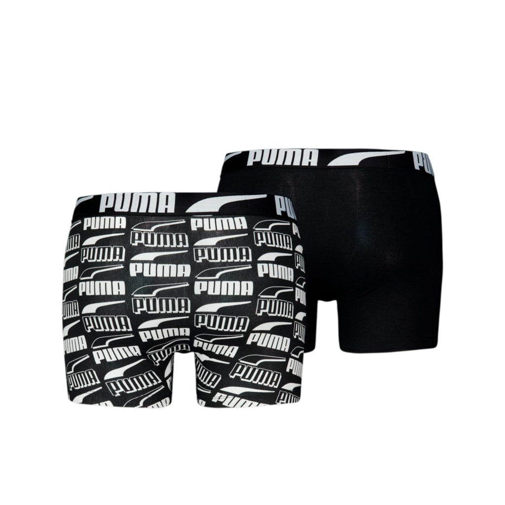 PUMA MEN PRINTED BOXER 2P Black/White