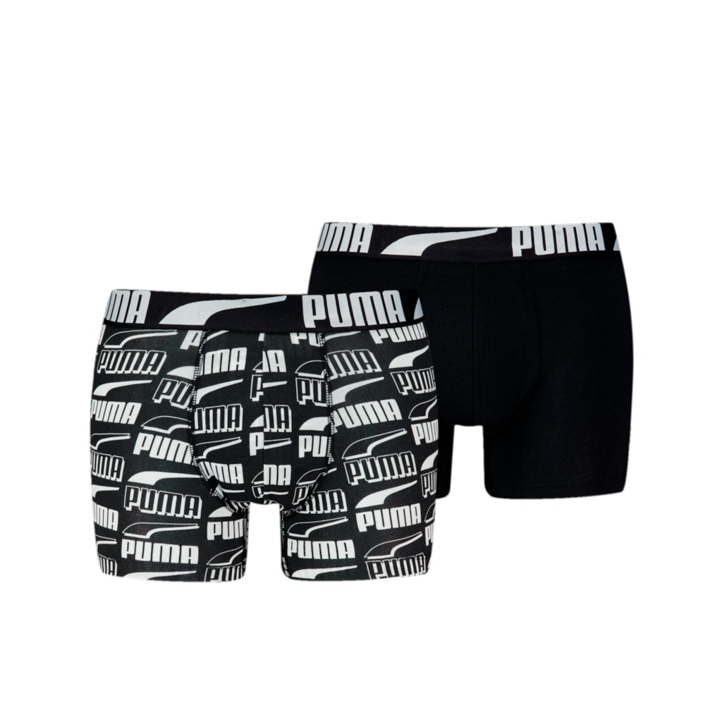 PUMA MEN PRINTED BOXER 2P Black/White