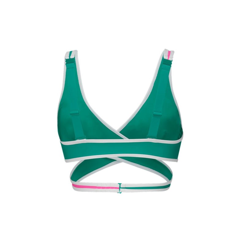 PUMA SWIM WMN CONTOUR PLUNGE Bikini Női Top green-pink