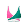 PUMA SWIM WMN CONTOUR PLUNGE Bikini Női Top green-pink