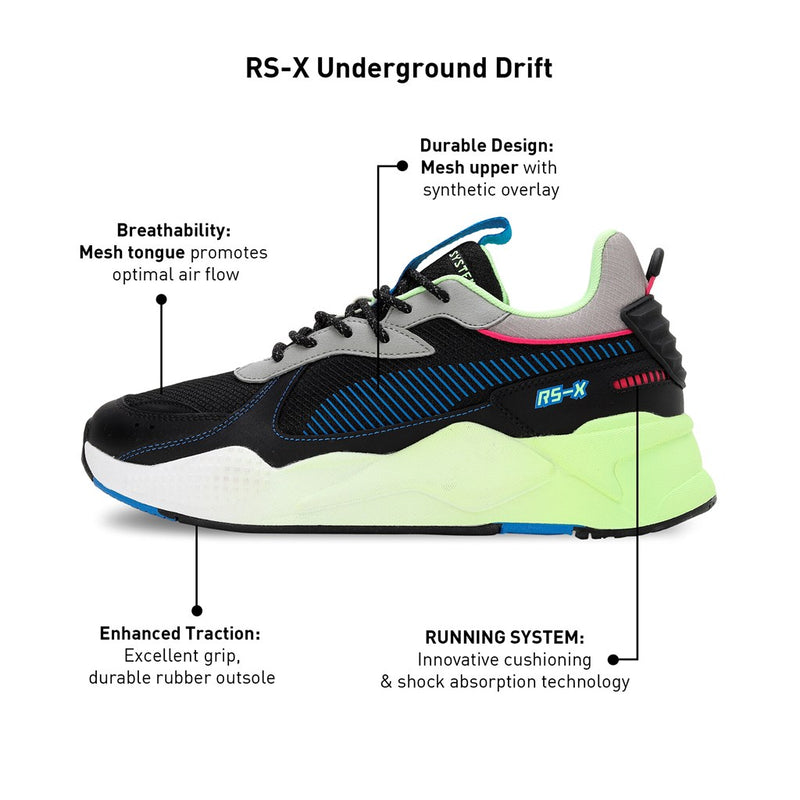 RS-X Underground Drift férfi sneaker cipő Puma Black-Speed