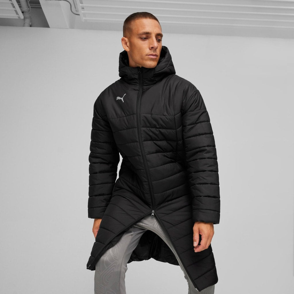 teamFINAL Bench Jacket Hosszú unisex kabát Puma Black-Puma White