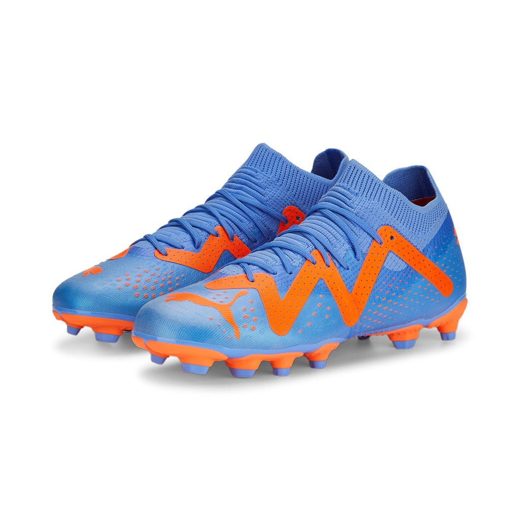 FUTURE MATCH FG AG Jr. football cipő Blue Glimmer-Puma White-Ultra Orange