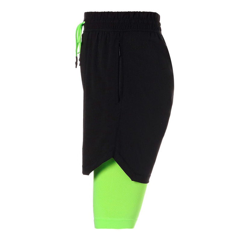 Train Evoknit 5' 2in1 Short férfi fitness-futó rövid nadrág Puma Black-Green Glare