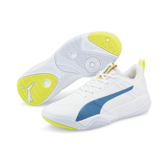   Eliminate Pro kézilabda cipő Puma White-Mykonos Blue-Yellow Alert-Neon Citrus