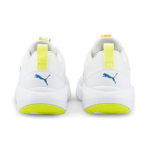 Eliminate Pro kézilabda cipő Puma White-Mykonos Blue-Yellow Alert-Neon Citrus