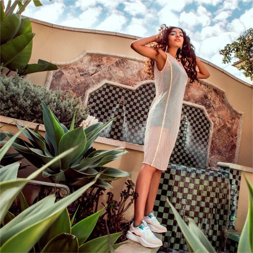 Evide Mesh Dress női strandruha Cloud Pink