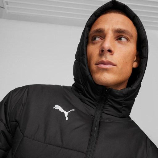 teamFINAL Bench Jacket Hosszú unisex kabát Puma Black-Puma White