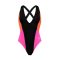 PUMA SWIM WMN PLUNGE SWIMSUIT Női egyrészes fürdőruha 1P Black-Pink-Orange